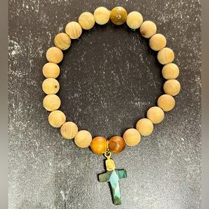 Labradorite Charm Beaded Bracelet